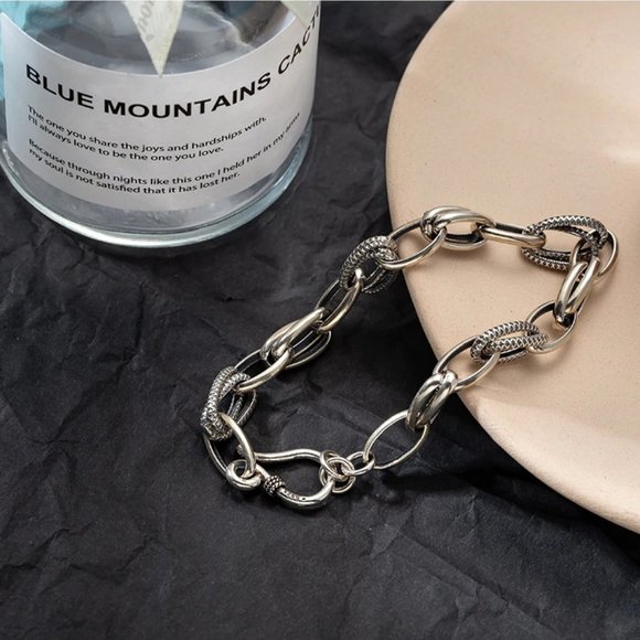 NEW 925 Sterling Silver Link Chain Bracelet B - Picture 3 of 7